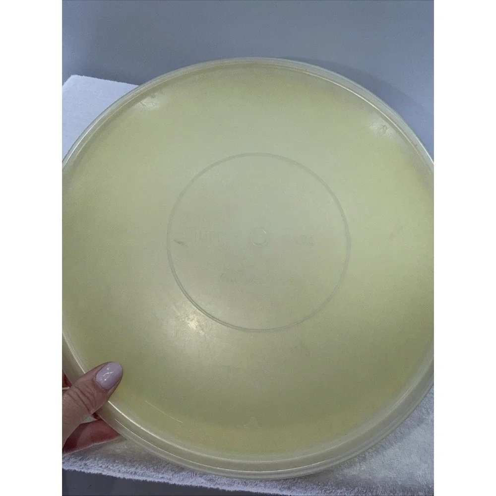 Vintage Tupperware #274 Yellow Round Storage Bowl w/Sheer Lid #224 Fix N Mix